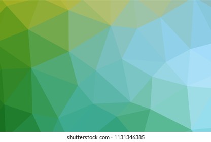 Light Blue, Green vector shining triangular layout. Colorful illustration in polygonal style with gradient. Best triangular design for your business.