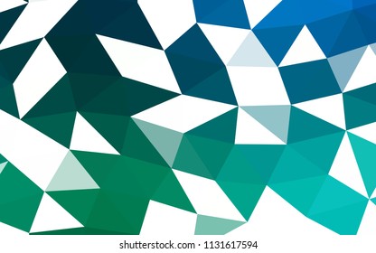 Light Blue, Green vector shining hexagonal shining triangular. Colorful illustration in abstract style with gradient. A completely new design for your business.