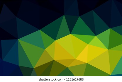 Light Blue, Green vector shining triangular cover. Shining polygonal illustration, which consist of triangles. Pattern for a brand book's backdrop.