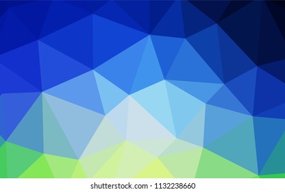 Light Blue, Green vector shining triangular layout. Triangular geometric sample with gradient.  Best triangular design for your business.
