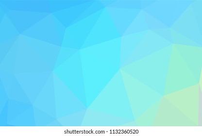 Light Blue, Green vector shining triangular cover. Colorful illustration in abstract style with triangles. Brand new style for your business design.