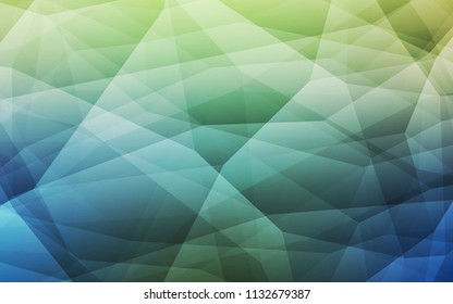 Light Blue, Green vector shining triangular backdrop. Elegant bright polygonal illustration with gradient. Textured pattern for your backgrounds.