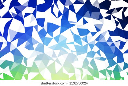 Light Blue, Green vector shining triangular layout. Shining colorful illustration with triangles. Triangular pattern for your design.