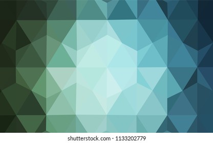 Light Blue, Green vector shining triangular cover. Polygonal abstract illustration with gradient. Completely new template for your banner.