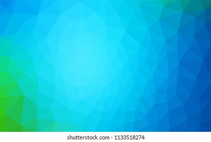 Light Blue, Green vector shining triangular backdrop. Colorful abstract illustration with triangles. Brand new style for your business design.