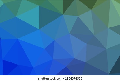 Light Blue, Green vector shining triangular backdrop. A completely new color illustration in a polygonal style. Textured pattern for your backgrounds.