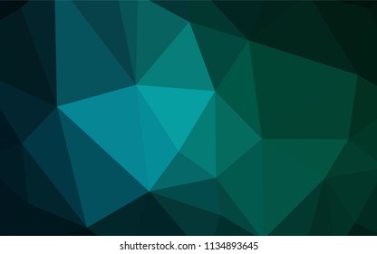 Light Blue, Green vector shining triangular backdrop. Polygonal abstract illustration with gradient. Brand new style for your business design.