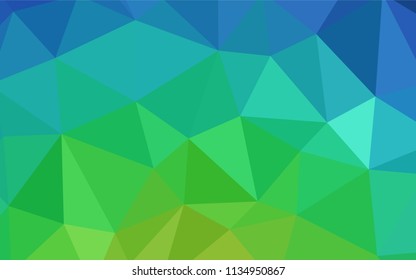 Light Blue, Green vector shining triangular cover. Shining colorful illustration with triangles. A completely new design for your leaflet.
