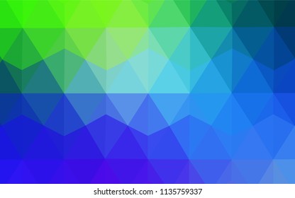 Light Blue, Green vector shining triangular backdrop. A completely new color illustration in a polygonal style. New template for your brand book.