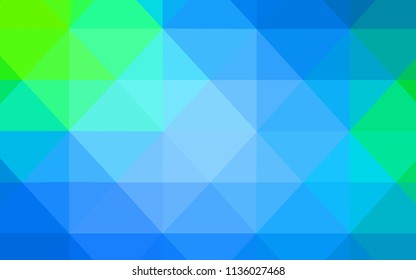 Light Blue, Green vector shining triangular layout. Elegant bright polygonal illustration with gradient. A completely new design for your leaflet.