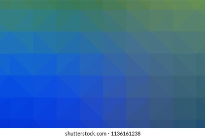 Light Blue, Green vector shining triangular backdrop. Creative illustration in halftone style with triangles. Template for cell phone's backgrounds.