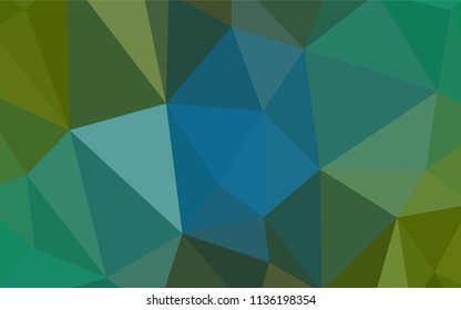 Light Blue, Green vector shining triangular cover. Polygonal abstract illustration with gradient. Template for cell phone's backgrounds.