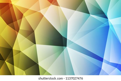 Light Blue, Green vector shining triangular backdrop. Shining polygonal illustration, which consist of triangles. Polygonal design for your web site.