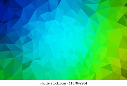 Light Blue, Green vector shining triangular cover. Elegant bright polygonal illustration with gradient. A new texture for your web site.