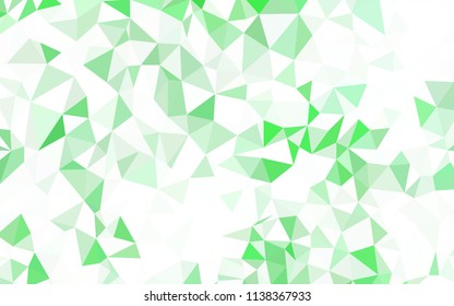 Light Blue, Green vector shining triangular cover. Glitter abstract illustration with an elegant triangles. Triangular pattern for your design.
