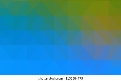 Light Blue, Green vector shining triangular cover. A completely new color illustration in a polygonal style. The best triangular design for your business.