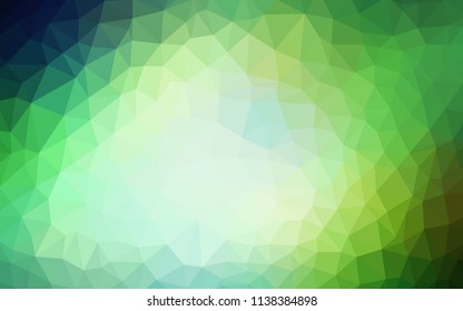 Light Blue, Green vector shining triangular cover. Creative illustration in halftone style with triangles. Brand new design for your business.