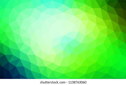 Light Blue, Green vector shining triangular layout. Glitter abstract illustration with an elegant triangles. Polygonal design for your web site.