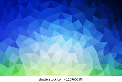 Light Blue, Green vector shining triangular cover. Modern abstract illustration with triangles. Triangular pattern for your design.