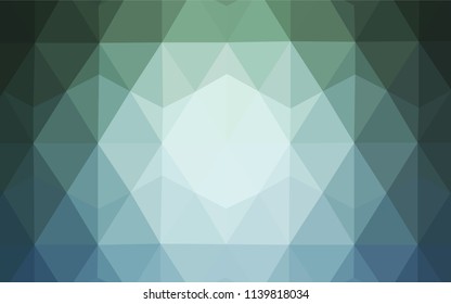 Light Blue, Green vector shining triangular cover. Glitter abstract illustration with an elegant triangles. Completely new template for your banner.