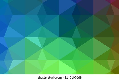 Light Blue, Green vector shining triangular layout. Polygonal abstract illustration with gradient. The template for cell phone's backgrounds.