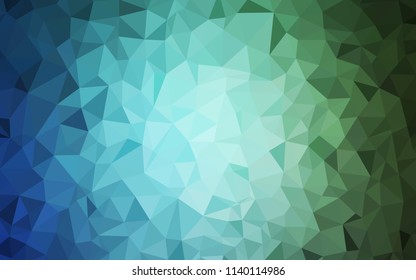 Light Blue, Green vector shining triangular layout. Creative geometric illustration in Origami style with gradient. Pattern for a brand book's backdrop.