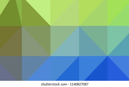 Light Blue, Green vector shining triangular cover. Modern geometrical abstract illustration with gradient. A new texture for your design.