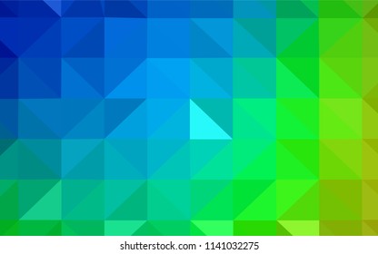Light Blue, Green vector shining triangular backdrop. Shining colorful illustration with triangles. Brand new style for your business design.