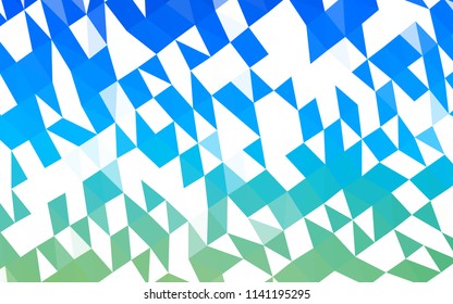 Light Blue, Green vector shining hexagonal background. Creative geometric illustration in Origami style with gradient. Brand new style for your business design.