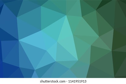 Light Blue, Green vector shining triangular cover. Elegant bright polygonal illustration with gradient. Pattern for a brand book's backdrop.