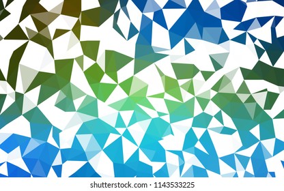 Light Blue, Green vector shining triangular backdrop. Modern abstract illustration with triangles. Completely new template for your banner.
