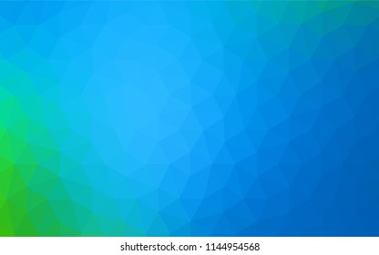 Light Blue, Green vector shining triangular backdrop. Colorful illustration in polygonal style with gradient. Polygonal design for your web site.