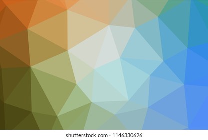 Light Blue, Green vector shining triangular backdrop. Elegant bright polygonal illustration with gradient. Best triangular design for your business.