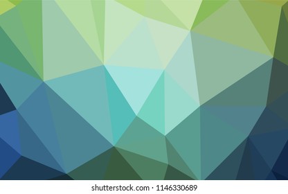 Light Blue, Green vector shining triangular layout. Glitter abstract illustration with an elegant triangles. A completely new design for your leaflet.
