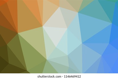 Light Blue, Green vector shining triangular backdrop. Colorful abstract illustration with triangles. A completely new design for your leaflet.