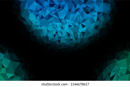 Light Blue, Green vector shining hexagonal template. Shining illustration, which consist of triangles. The elegant pattern can be used as part of a brand book.