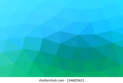 Light Blue, Green vector shining hexagonal shining triangular. Colorful abstract illustration with gradient. A completely new design for your business.