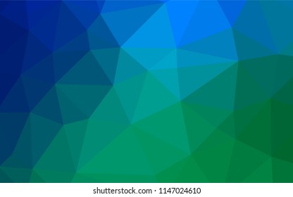 Light Blue, Green vector shining hexagonal background. Brand new colored illustration in blurry style with gradient. The best triangular design for your business.