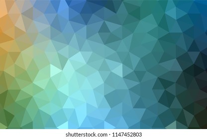 Light Blue, Green vector shining triangular backdrop. Polygonal abstract illustration with gradient. Polygonal design for your web site.