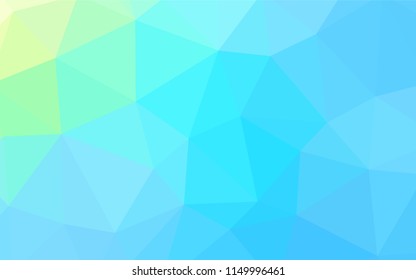 Light Blue, Green vector shining triangular backdrop. Colorful illustration in abstract style with triangles. Completely new template for your banner.