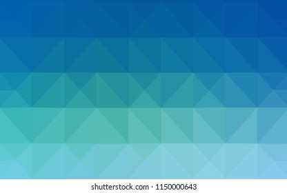 Light Blue, Green vector shining triangular backdrop. Triangular geometric sample with gradient.  A completely new template for your banner.