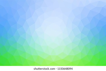 Light Blue, Green vector shining triangular cover. Shining colorful illustration with triangles. A new texture for your web site.