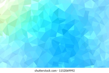Light Blue, Green vector shining triangular cover. Geometric illustration in Origami style with gradient.  Triangular pattern for your design.