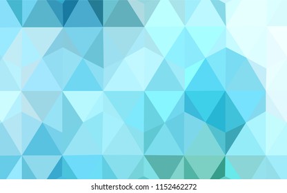 Light Blue, Green vector shining triangular backdrop. Colorful illustration in polygonal style with gradient. Brand new design for your business.