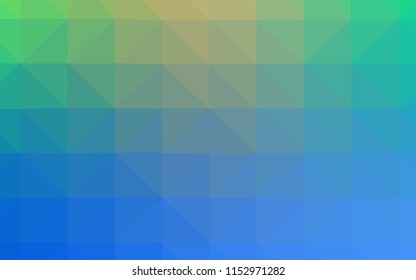 Light Blue, Green vector shining triangular cover. Creative illustration in halftone style with triangles. Brand new design for your business.