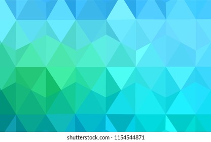 Light Blue, Green vector shining triangular backdrop. Creative geometric illustration in Origami style with gradient. Brand new design for your business.