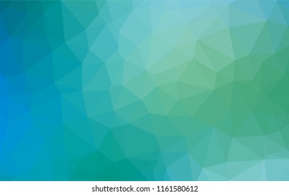 Light Blue, Green vector shining hexagonal pattern. Geometric illustration in Origami style with gradient.  The polygonal design can be used for your web site.