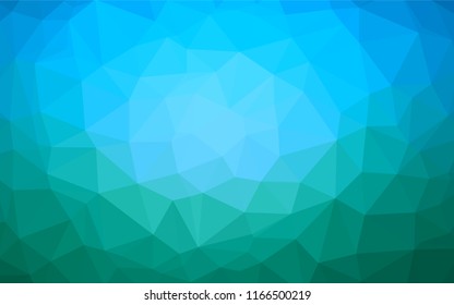 Light Blue, Green vector shining hexagonal template. Creative geometric illustration in Origami style with gradient. The best triangular design for your business.