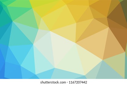 Light Blue, Green vector shining triangular layout. Geometric illustration in Origami style with gradient.  New template for your brand book.