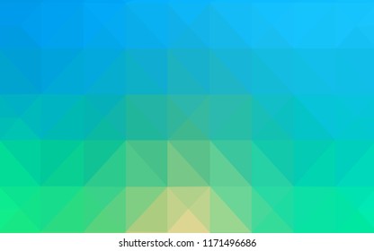 Light Blue, Green vector shining triangular cover. A completely new color illustration in a polygonal style. Triangular pattern for your business design.